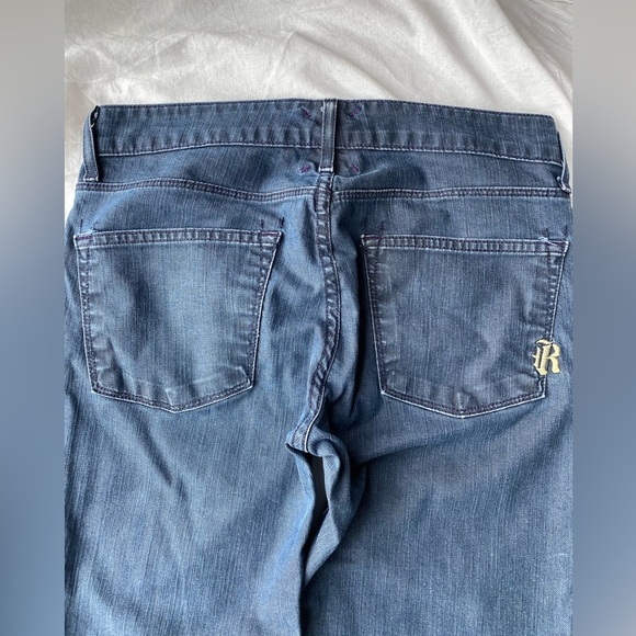 VTG Y2k 2000’s Rich & Skinny Blue Flare Wide Leg Jeans dark wash 27 - Picture 5 of 11